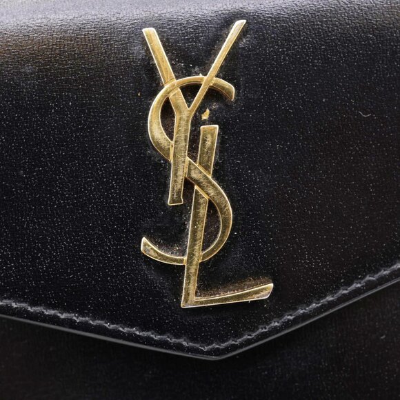 Yves Saint Laurent  Uptown Envelope Smooth Shiny Calfskin Leather Pouch Black - Picture 10 of 13
